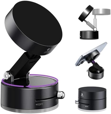 Magnetic Phone Holder for Cars – Versatile 360° Rotating Mount, Perfect for Hands-Free Navigation & Communication – Universal Fit for i Phone 16/15/14/13/12 and All Smartphones – Sleek Black Design for Quick Setup & Secure Grip – Enhance Driving Safety with Premium Quality Car Accessories