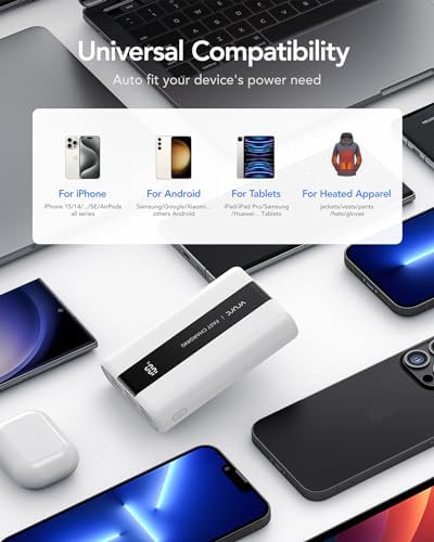 Ultra-Reliable VRURC 20,000 m Ah Portable Power Bank – Fast Charging Battery Pack with 4 USB Outputs and 3 Input Options for Ultimate Device Compatibility – Compact Travel Essential for i Phone, Samsung, and Android Users – Durably Designed for On-the-Go Charging Needs