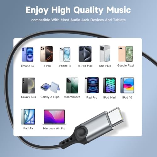Ultimate Hi-Fi USB C Earbuds for i Phone & Samsung Galaxy – Premium Wired Headphones with Built-in Microphone, On-the-Go Volume Control, and Universal Compatibility for i Pad & Google Pixel – Durable Design for Audiophiles and Professionals Seeking Superior Sound Quality and Comfort