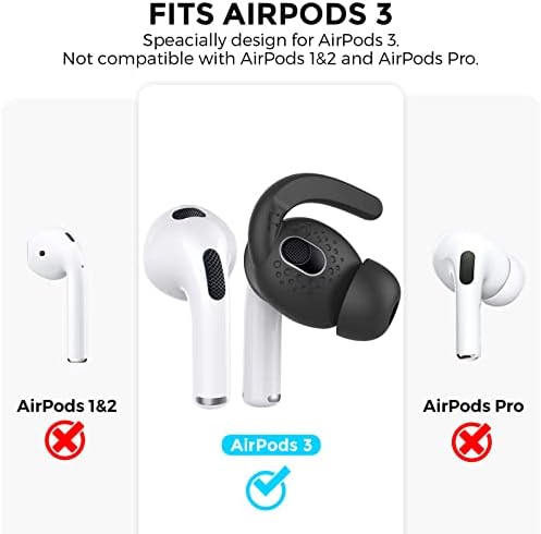 Aha Style Premium Silicone Ear Tips for Air Pods 3 (2021) – 3 Pairs in Large, Medium, and Small Sizes for Maximum Comfort and Noise Isolation – Ideal Apple Air Pods Accessories for Audiophiles Seeking Superior Sound Quality and Enhanced Listening Experience