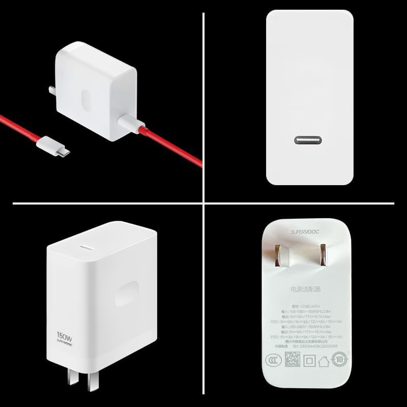 Rapid Charge One Plus Super Vooc 150 W Wall Adapter with 6.5 ft Type-C Cable – Engineered for Instant Power Delivery to Ace 12, 12 T, 12 S Pro & 13 Models – Compact, Durable Charger for Home, Office, and Travel – Unleash Your Mobile Potential with Unmatched Efficiency and Dependability