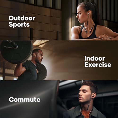 Linklike IPX7 Waterproof Bluetooth Neckband Headphones – 100-Hour Playtime Wireless Earbuds with Superior HD Sound Quality and 4 Dynamic Drivers – Ideal for Active Lifestyles, Running, Gym, and Outdoor Use – Seamless Device Compatibility and Secure Comfort Fit