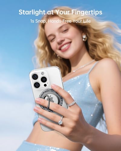 Syncwire Magnetic Phone Ring Holder – Titanium Alloy Kickstand for i Phone 12-16 Pro Max & Compatible Android Devices – Ergonomic Design, Enhanced Mag Safe Stability, Lightweight Grip for Ultimate Hands-Free Convenience