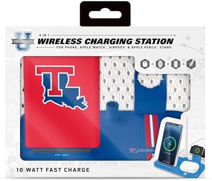 SOAR NCAA 4-in-1 Wireless Charging Docking Station: Rapid Charge Solution for i Phone, Apple Watch, Air Pods & Apple Pencil – Official NCAA Design for Ultimate Fan Experience and Device Compatibility