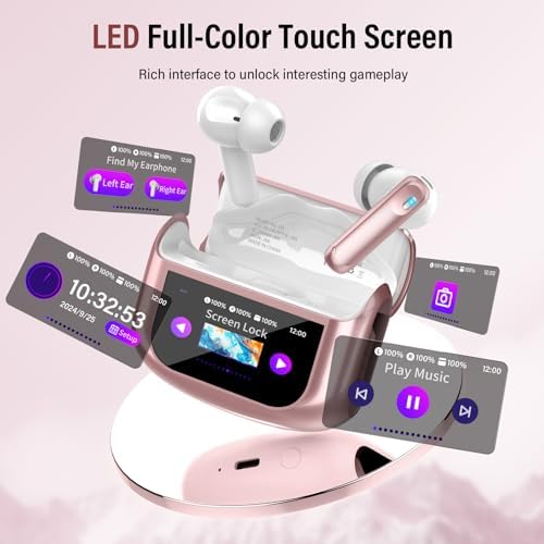 Thunelec Star Sand Purple Wireless Earbuds – Premium Bluetooth 5.4 Headphones with 48-Hour Battery, Advanced ANC/ENC Noise Cancellation, IPX7 Waterproof Protection, Touch Control, and Customizable EQ Modes for Ultimate Sound Experience in Any Environment