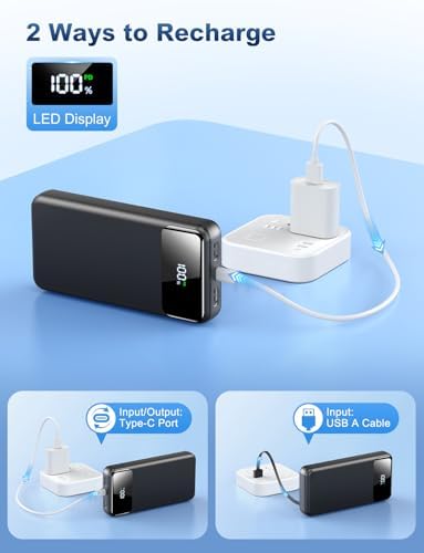 Ultra-High Capacity 50000 m Ah Power Bank – Ultimate Portable Charger with 22.5 W Fast Charging & Built-In Cables for Multi-Device Use – Perfect for Camping, Travel, and Outdoor Adventures – Lightweight, Reliable, and Compatible with i Phone, Samsung Galaxy, Google Pixel & More – Advanced Safety Features with 10,000 Bend-Resistant Cables for Unmatched Durability – Charge Up to 6 Devices Simultaneously with USB-C Two-Way Charging and LED Display for Power Monitoring – Ideal for Outdoor Enthusiasts and Frequent Travelers Seeking Convenience and Safety – Enjoy 365 Days Replacement Guarantee & 24/7 Customer Support for Peace of Mind