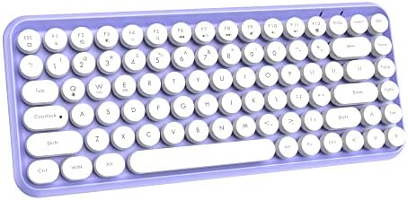 FELICON Retro Mini Wireless Bluetooth Keyboard – Portable 84-Key Typewriter Design for Android, i Pad, Windows & PC – Perfect Companion for Home & Office with Enhanced Compatibility and Rechargeable Battery