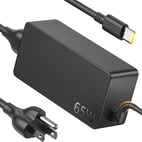 Lenovo 65 W USB C Fast Charging Power Adapter – Ultimate Efficiency for Think Pad, Chromebook, and Yoga Series – 10 FT Extended Cable with LED Charging Indicator – Lightweight, Durable Design for Quick Device Power-Up and Uninterrupted Productivity