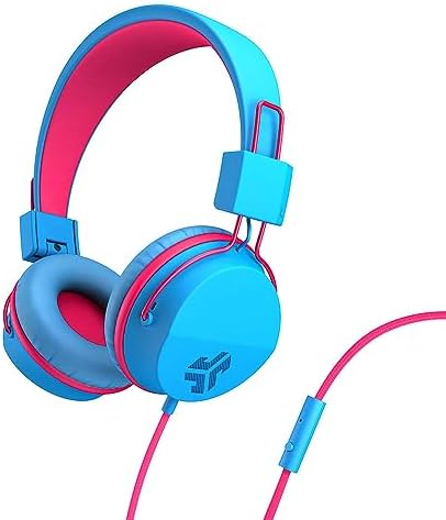 Experience Superior Sound with JLab JBuddies Studio On-Ear Kids Headphones – Safe Volume Limiter, Adjustable & Folding Design, Noise Isolation, Built-in Mic for Toddler Audio Enjoyment (Graphite/Blue) – Perfect for Home, School, and Travel