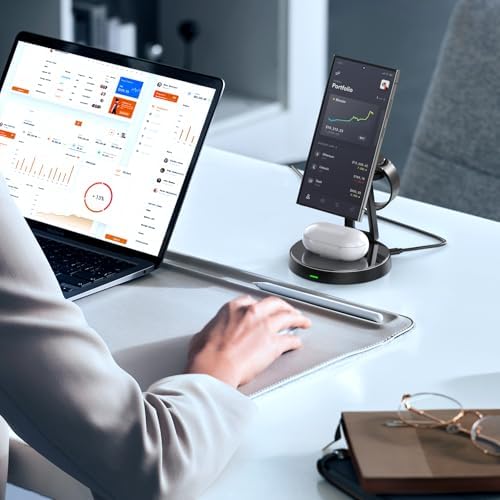 3-in-1 Wireless Charging Station for Samsung and Apple – Enhanced Fast Charging for Galaxy Watch 7/6/5, Air Pods & i Phone 15/14/13/12 – Magnetic Alignment and Versatile Design for Efficient Power Management – Perfect for Home, Office, and Travel – Comprehensive Safety Features Included – Ideal for Neat and Organized Charging Solutions