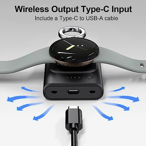 1800 m Ah Magnetic Wireless Charger for Google Pixel Watch 1 – Ultimate Portable Charging Solution with Keychain, Fast Charging & Exclusive Compatibility, Perfect for Active Lifestyles