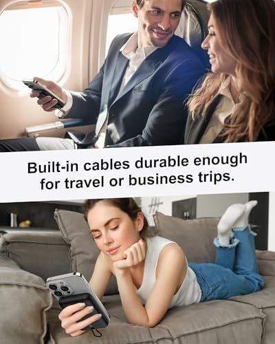 Asper X Mag Safe 10,000 m Ah Portable Power Bank – Dual Charging Solutions with 15 W/22.5 W Fast Charging, Smart LED Power Display, Built-in USB-C Cable & Compact Design for i Phone 16/15/14/13/12 & Galaxy S25 – Ultimate Travel Companion for Efficient Power Management