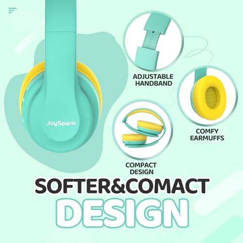 Kids Safe Sound Bluetooth Headphones – Lightweight Over-Ear Design with Volume Limiting (85/94 d B), 60-Hour Battery Life & Bluetooth 5.3, Built-in Microphone, Cozy Fit in Vibrant Blue – Ideal for Music, Audiobooks & Playtime with Enhanced Hearing Protection