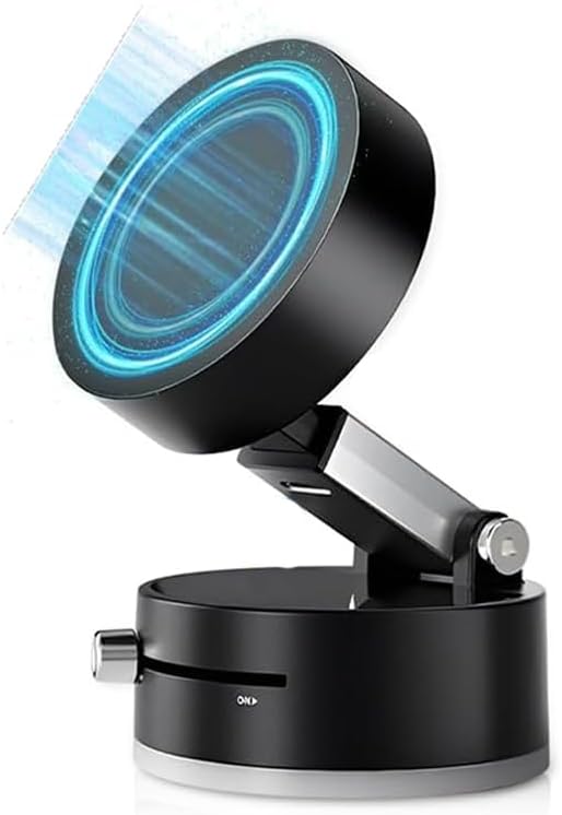 Vacuum Magnetic Phone Holder Stand & Suction Cup Mount for Car, Gym, Shower – Foldable Adjustable Double-Sided Strong Magnetic Adsorption, Universal for All Phones on Mirror/Smooth Surfaces (Black) – Enhanced Compatibility and Speed