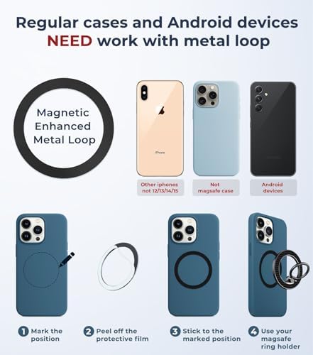 Chic Glitter Magnetic Phone Ring Holder for Mag Safe – Stylish Finger Grip Stand for i Phone, Kindle & Smartphones, Enhanced Stability with Versatile Compatibility for Pop Sockets – Elevate Your Daily Mobile Experience with Glamour and Functionality