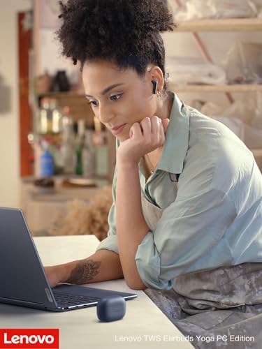 Lenovo TWS Yoga PC Edition Earbuds in Tidal Teal – Experience Superior Sound with Cutting-Edge Active Noise Cancellation, Bluetooth 5.3 Connectivity, and 3-Mic ENC for Exceptional Call Clarity – Tailor Your Audio with Customizable AI EQ Mode for Gaming, Entertainment, and Professional Applications – Ergonomically Designed for All-Day Wear and Effortless Versatility