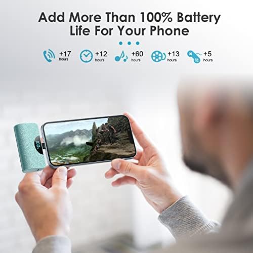 Ultra-Compact 5200 m Ah Power Bank for i Phone – 20 W PD Fast Charging Mini Portable Charger for i Phone 14 Pro Max/14/13/12/11/XR/X/8/7/6/SE – Lightweight Battery Pack with Intelligent Charging Technology for On-the-Go Power