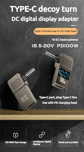 High-Efficiency 100 W PD Charger Tip for HP Laptops (4.5 x 3.0 mm) with 1.5 M USB-C Cable – Ultimate Rapid Charging Solution with Advanced Safety Features and Broad Compatibility for Seamless Device Power Management