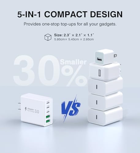 Efficient 50 W Dual USB-C Wall Charger Duo – Rapid Multi-Device Power Adapter for i Phone 16/15/14/13/12, i Pads, and Android Smartphones – Compact Fast Charging Solution for On-the-Go Professionals