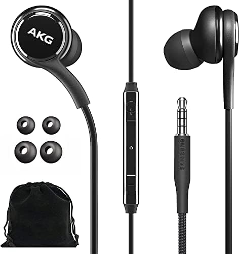 SAMSUNG AKG Premium Wired Earbuds – High-Performance In-Ear Headphones with Noise Isolation & Rich Deep Bass – Ideal for Music Enthusiasts and Professionals – Comes with Elegant Velvet Carrying Pouch for Ultimate Portability – Versatile 3.5 mm Compatibility for All Devices