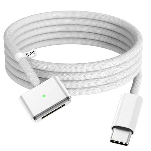 140W Magnetic 3 Cable for MacBook Charging Cable,Compatible with MacBook Air 2023/2022 (M2), Mac Book Pro 2023 (M3, M2, 14-16 inch), Mac Book Pro 2021 (M1, 14-16 inch) 6.6FT (6.6FT) – Enhanced Compatibility and Speed