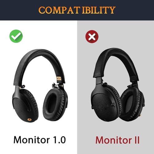 Upgrade Your Marshall Monitor Headphones with SOULWIT Cooling Gel Replacement Ear Pads – Noise-Isolating, Comfort-Enhancing Cushions for Optimal Audio Experience (Not Compatible with Monitor II)