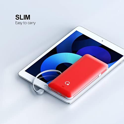 Ultra-Slim 10000 m Ah Portable Power Bank with Built-in AC Plug – Versatile USB-C & Micro USB Charging Hub for All Mobile Devices – Lightweight External Battery Pack for Travel, Commutes & Outdoor Use – Fast Charging Technology Included