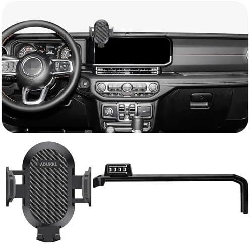 Jeep Wrangler JK JKU 2012-2017 Phone Holder – Ultimate 360-Degree Rotating Mount for Thick Cases, Easy Installation, and Rugged Stability – Perfect for 4.7-7 Inch Smartphones – Elevate Your Driving Experience with Enhanced Accessibility and Safety