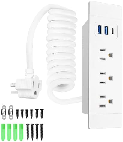 Revolutionize Your Workspace with the Docking Drawer Charging Station – Sleek Mounted Outlet Kit for Furniture with 5 FT Power Cord, UL Listed Safety, and Enhanced Device Compatibility – Tidy, Space-Saving Power Solution for Modern Living