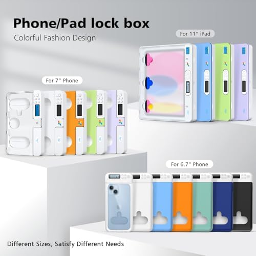 Cell Phone Lock Box with Timer,Portable Timed Phone Lock Box for iPhone and Android Phones, Self-Control Timer Phone Locker to Help Kids,Students Focus Back – Enhanced Compatibility and Speed