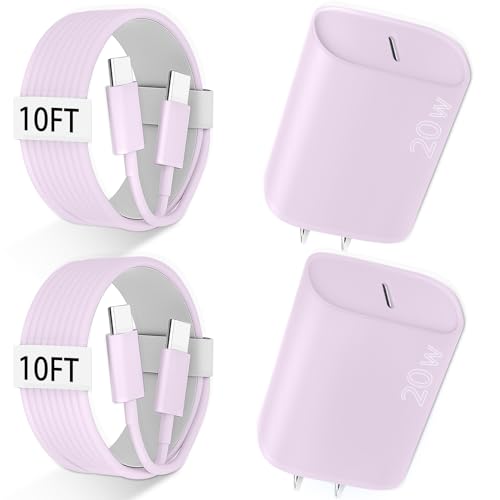 Ultimate i Phone 16 Pro Max Fast Charger with 8 FT USB-C Cable – High-Speed Wall Adapter in Stylish Purple – Compatible with i Phone 15 Series and i Pad Pro – Perfect for Quick Charging on the Go – Enhance Your Charging Experience with Extended Reach and Reliability