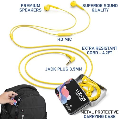 LUDOS FEROX USB-C Earbuds – Premium Wired Headphones for i Phone 16 & Samsung Galaxy Series, Featuring Exceptional Audio Clarity & Deep Bass, Ergonomically Designed for All-Day Comfort, Tangle-Free Cable for Streamlined Use, Supported by an Impressive 5-Year Warranty, Eye-Catching Vibrant Green Finish – Elevate Your Sound Experience for Music Lovers and Gamers Alike