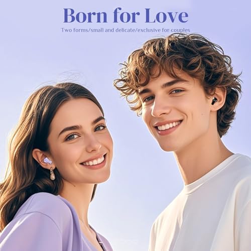 Stylish Rose Gold Heart Wireless Earbuds for Girls – Mini Bluetooth Earbuds Designed for Small Ears, Perfect for Kids & Women – Lightweight, Comfortable Fit with Superior Sound Quality for i Phone & Android, Ideal for Travel & Everyday Use