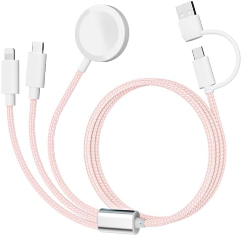 Ultimate 3-in-2 USB C Charging Cable for Apple Watch Ultra, SE & Series 1-8 – 4 FT Multi-Device Fast Charger in Stylish Gray – Sleek, Portable Solution for Effortless Power Anywhere – Streamlined Charging for Smartwatches and More