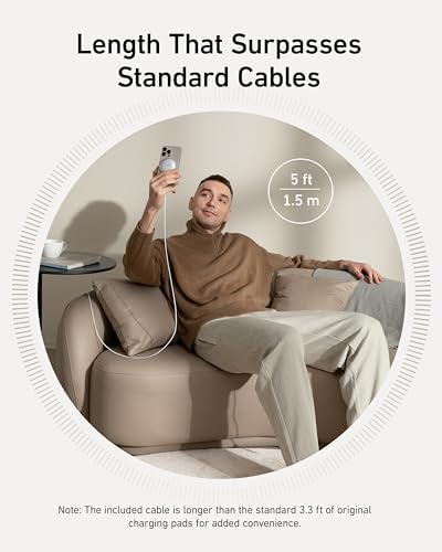 Elevate Your Charging Experience with the Anker Mag Safe Wireless Charger Pad for i Phone 16 Series – Qi2 Certified 15 W Fast Charge, USB-C Adapter Included, Compatible with i Phone 16/16 Plus/16 Pro/16 Pro Max/15/14/13/12 – Sleek, Magnetic Design Ensures Optimal Alignment and Performance