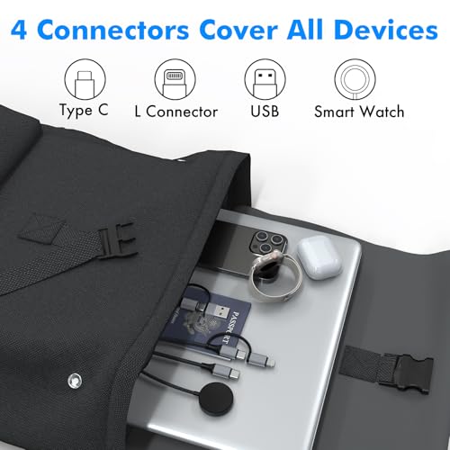 Optimize Your Charging Experience with the 4 in 1 Multi Charging Cable – 100 W Fast USB-C Charger Compatible with Apple Watch, i Phone 16/15/14/13, and Samsung Devices – Lightweight, Tangle-Free Design Ideal for Home, Office, and Travel – Durable Performance for All Your Gadget Needs