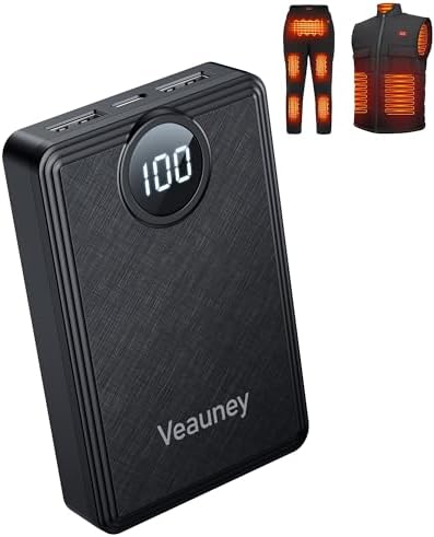 Ultimate 12000 m Ah Heated Vest Battery Pack – High-Capacity 5 V 2 A Power Bank for Heated Clothing, Jackets, and Blankets with LED Indicator – Lightweight, Rechargeable, and Efficient Power Source for Outdoor Comfort and Versatility