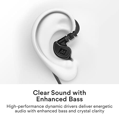 MEE audio M6 Sport Wired Earbuds – Premium Noise-Isolating Headphones with Dynamic Bass Sound, Sweatproof Design for Running and Workouts, Memory Wire Earhooks for Ultimate Comfort, 3.5 mm Jack Compatibility (Black) – Elevate Your Active Lifestyle with Unmatched Audio Quality