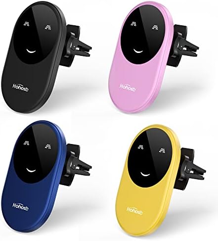 Mag-Safe Wireless Car Charger for i Phone 14/13/12 Series – Fast Auto-Alignment Air Vent Mount with Magnetic Stability, Stylish Blue Design for Effortless Charging on the Go – Essential Car Accessory for Seamless Navigation and Connectivity