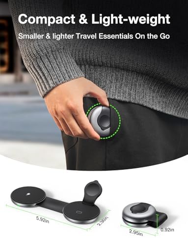 Ultimate 3-in-1 Wireless Charging Station for Apple Devices – Fast Mag Safe Compatible Foldable Charger for i Phone, Apple Watch & Air Pods, Perfect for Travel and Home Use, Sleek Design with Anti-Slip Base and LED Indicator, Simultaneous Multi-Device Charging Solution