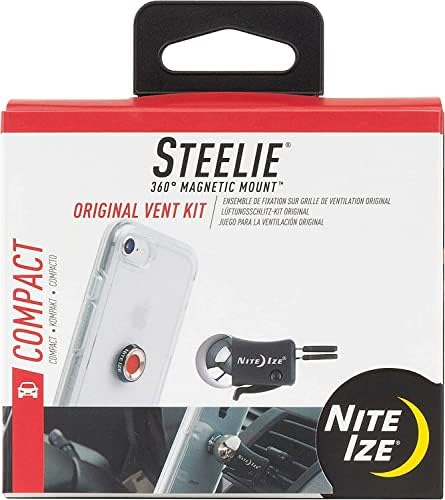 Nite Ize Steelie Original Vent Kit – Premium Magnetic Phone Mount for Effortless Car Vent Attachment – Versatile Hands-Free Holder with Neodymium Magnets – 360-Degree Rotation for Navigation and Calls – Essential Portable Car Accessory for Smartphones and Cases – Enhance Safety and Connectivity on the Road