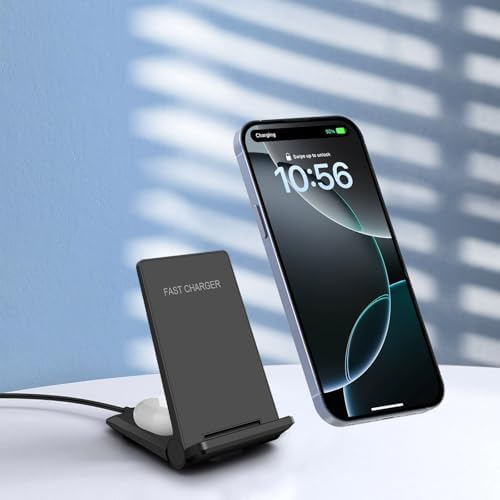 Revolutionize Your Charging Experience with Our 2-in-1 Foldable Wireless Charger Stand – 20 W Fast Charging for i Phone 16/15/14/13/12, Samsung Galaxy S24/S23/S22/S21, and More – Compact Design for Seamless Portability and Enhanced Compatibility with Air Pods and Galaxy Buds