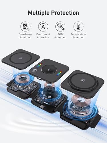 Elevate Your Charging Experience: Foldable 3-in-1 Wireless Charger for Samsung Galaxy Series – Ultra-Fast Charging Station for Galaxy S25/S24/S23, Galaxy Bud Pro & Watch 7/6/5 Pro – Perfect Travel Companion with Smart LED Indicator and Enhanced Compatibility