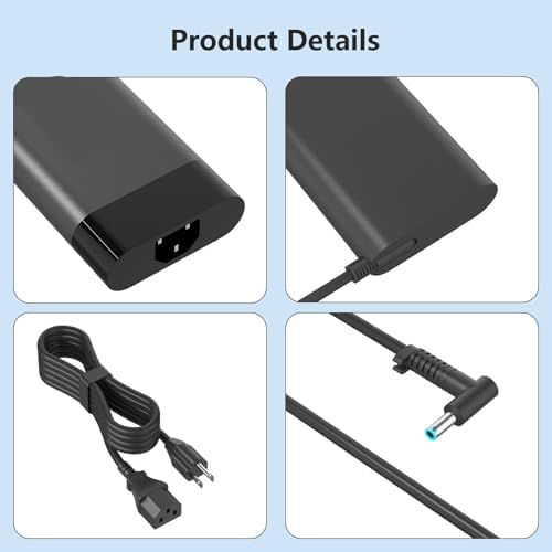 High-Performance 200 W AC Power Adapter for HP Omen, Pavilion, and ZBook Series – Fast Charging Compatibility for Gaming Laptops and Workstations – Universal Fit for Models Including Omen 15, 16, 17, Victus, and More – Reliable 19.5 V 10.3 A Output with Enhanced Durability – Ideal for Gaming and Creative Professionals – Includes Power Supply Cord and 24/7 Customer Support – Upgrade Your Laptop Experience with Efficient Charging Solutions