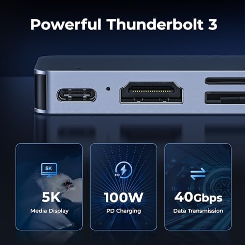 Maximize Your Mac Book’s Potential with the 7-in-2 USB C Hub Adapter – Seamless Thunderbolt 3 Connectivity, 4 K HDMI Output, and Multiport Access for Pro & Air Models (2021-2023) – Perfect for Fast Data Transfer, File Management & On-the-Go Convenience
