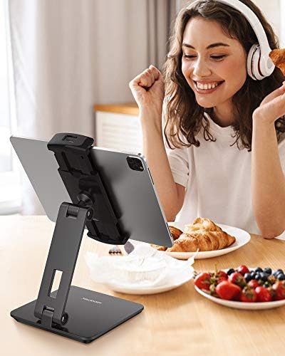Premium Above TEK 360° Swivel Aluminum Tablet Stand: Adjustable Holder for 4″-15.6″ Devices – Ideal for Retail, POS, and Office Use – Durable Grey Finish for Enhanced Display and User Engagement Solutions