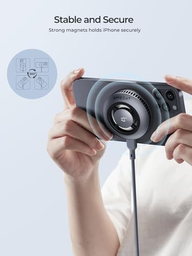 Ultra-Fast 15 W Qi2 Certified Wireless Charging Pad with Integrated Cooling System – Mag Safe Compatible Charger for i Phone 12 to 16 Series – Innovative Design for Gamers and Multitaskers – Efficient Power Delivery for Seamless Use