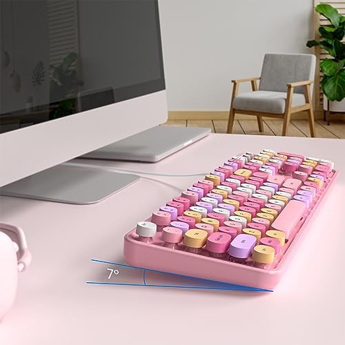 Illuminate Your Workspace with the Large Print Backlit Keyboard – Ergonomic USB Wired Multimedia Keyboard with Rainbow LED Lighting for Enhanced Comfort and Visibility on Windows PCs & Laptops