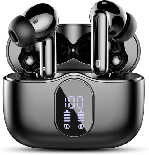 Btootos Ultra-Durable Bluetooth 5.4 Wireless Earbuds – Immersive Bass Sound with Noise-Cancelling Mic, IP7 Waterproof Design for Active Lifestyles, 36-Hour Playtime with LED Battery Display, Bold Yellow for a Striking Audio Experience