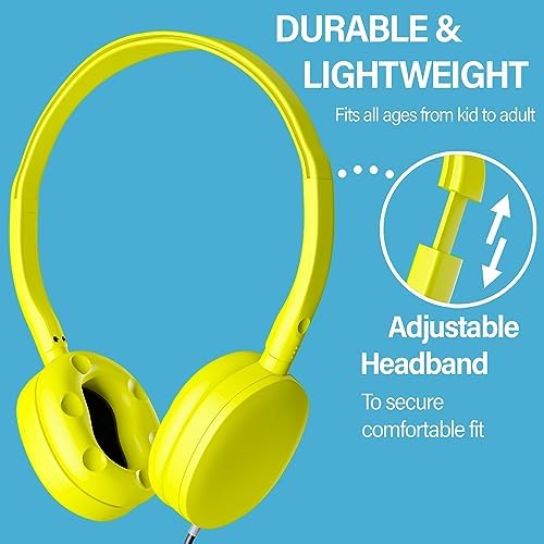 Maximize Student Focus with Maeline 30-Pack Adjustable On-Ear Headphones for Kids – Premium Sound Quality, Lightweight Comfort & Durable Design for Classrooms, Libraries, and Travel – Vibrant Multi-Colored Options, 3.5 mm Plug Compatibility, Effortless Maintenance for Young Learners